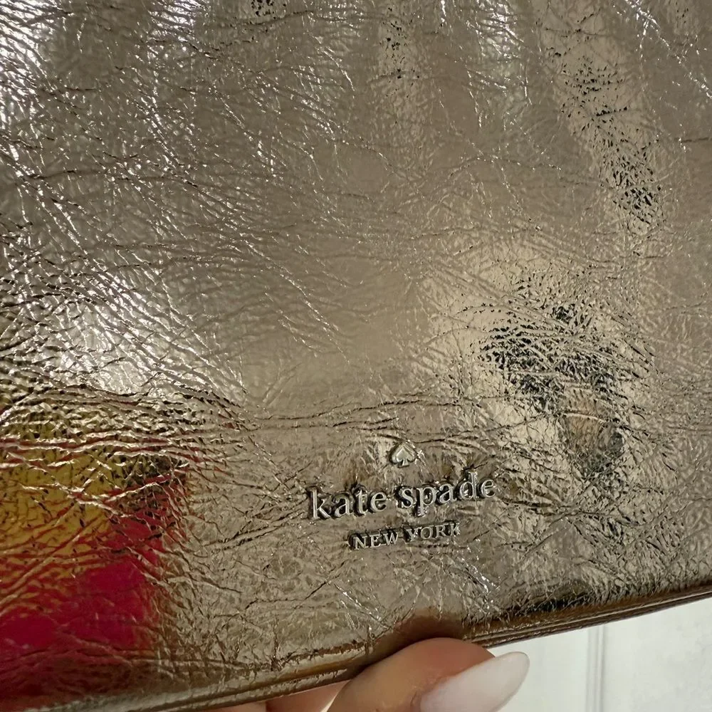 Kate Spade Metallic Silver Wristlet